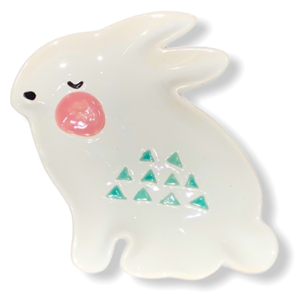 NWOT • Bunny Trinket Dish • Hand Painted Ceramic